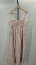 Quince Women's 100% Organic Cotton Sleeveless Maxi Dress Terracotta Stripe XL