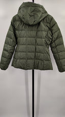 Quince Women's Lightweight Down Packable Puffer Hooded Jacket Loden Outerwear M