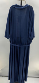 Quince Womens Extended Sizes Tencel Jersey Midi Wrap Dress Navy 3X