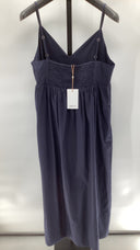 Quince Women's 100% Organic Cotton Sleeveless Maxi Dress Navy Basic Sleeved M