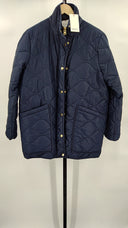 Quince Women's Featherless Quilted Long Puffer Jacket Admiral Outerwear L