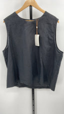 Quince Women's 100% European Linen Tank Black Sleeveless Top XL