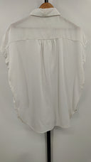 Quince Womens Vintage Wash Tencel Camp Shirt White Sleeved Top S