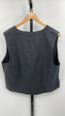 Quince Women's 100% European Linen Vest Black Outerwear L