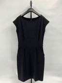 Quince Women's Ultra-Stretch Ponte Cap Sleeve Dress Black Basic Sleeved M