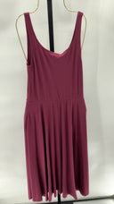 Quince Women's Tencel Jersey Fit & Flare Dress Wine Basic Sleeved S
