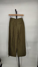 COS Women's Relaxed Linen-Blend Wide-Leg Pants Dark Khaki 2