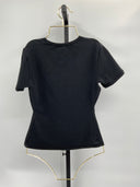 Quince Womens Stretch Cotton Jersey Fitted T-Shirt Black Sleeved Top XS