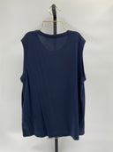 Quince Womens Cotton Modal Muscle Tank Navy Sleeved Top L