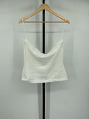 COS Women's Textured Bandeau Top White Sleeved L