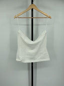 COS Women's Textured Bandeau Top White Sleeved L