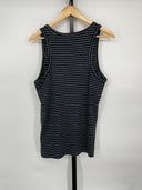 COS Women's Ribbed Tank Top Navy Striped Sleeved Blue L
