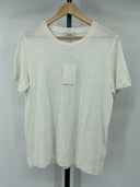 COS Women's Regular Linen T-Shirt Light Beige Sleeved Top M