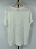 COS Women's Regular Linen T-Shirt Light Beige Sleeved Top M