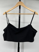 COS Women's Square-Neck Crop Top Black Sleeved L