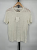 COS Women's Regular Linen T-Shirt Light Beige Sleeved Top S