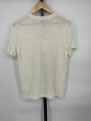 COS Women's Regular Linen T-Shirt Light Beige Sleeved Top S