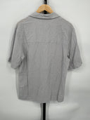 COS Men's Camp-Collar Seersucker Shirt Light Grey Sleeved Top XS