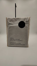 COS Men's 3-Pack Regular Cotton T-Shirts Black Sleeved Top L