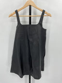 COS Women's Leather Mini Pinafore Dress Black Basic Sleeved 2