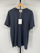 COS Men's Regular Cotton T-Shirt Navy Sleeved Top Blue L