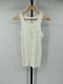COS Men's Slim Ribbed Cotton Tank Top Ivory Sleeved XS