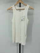 COS Men's Slim Ribbed Cotton Tank Top Ivory Sleeved S