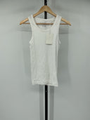 COS Men's Slim Ribbed Cotton Tank Top White Sleeved XS
