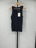 COS Women's Ribbed Tank Top Navy Striped Sleeved Blue M