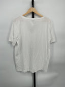 COS Women's 24/7 Regular V-Neck T-Shirt White Sleeved Top L