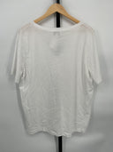 COS Women's 24/7 Regular V-Neck T-Shirt White Sleeved Top L