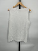 COS Women's Boat-Neck Tank Top White Sleeved L
