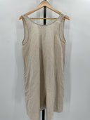 COS Women's Relaxed-Fit Linen-Blend Playsuit Beige Sleeved Jumpsuit M