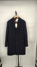 COS Men's Regular-Fit Wool-Blend Coat Navy Outerwear 40 R