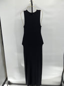 Quince Womens Tencel Rib Knit Tank Midi Dress Black Basic Sleeveless S