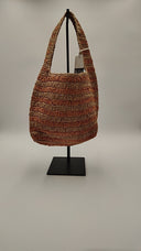 COS Women's Mini Shoulder Bag - Raffia Beige / Orange Striped Bags One Size