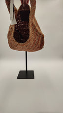 COS Women's Mini Shoulder Bag - Raffia Beige / Orange Striped Bags One Size