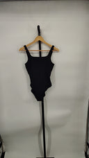 COS Women's Square-Neck Ribbed Swimsuit Black Outerwear 6