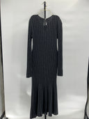 Quince Womens Mongolian Cashmere Wide-Rib Midi Dress Gray S