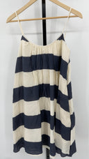 COS Women's Gathered Strappy Mini Dress Blue / White Basic Sleeved 8