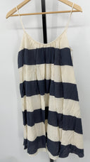 COS Women's Gathered Strappy Mini Dress Blue / White Basic Sleeved 8