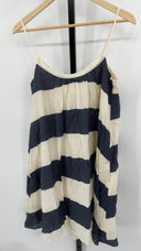 COS Women's Gathered Strappy Mini Dress Blue / White Basic Sleeved 8