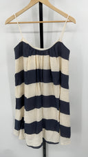 COS Women's Gathered Strappy Mini Dress Blue / White Basic Sleeved 6