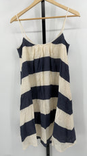 COS Women's Gathered Strappy Mini Dress Blue / White Basic Sleeved 6