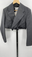 COS Women's Relaxed Deconstructed Cropped Wool Blazer Dark Grey Outerwear 2
