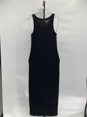 Quince Womens Tencel Rib Knit Sleeveless Dress Black Basic Sleeved S