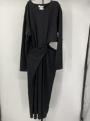 COS Women's Midi Dress Black Basic Sleeved L