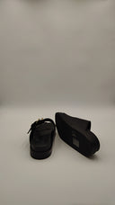 COS Women's Chunky Buckled Leather Slides Black Shoes 6