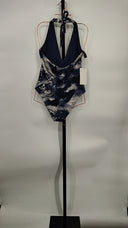 COS Women's Reversible Printed Plunge Swimsuit Navy / Snake Print 10