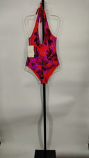 COS Women's Reversible Printed Plunge Swimsuit Orange / Floral Print 2